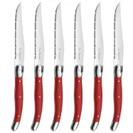 Lou Laguiole Tradition grillkniv 6-pack, röd