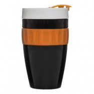 Cafe Mugg to go 40 cl Svart Orange Vit