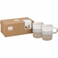 Denby Kiln mugg 8 cm, 2-pack, vit/grå