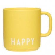 Design Letters - Favourite Mugg med öra Happy 25 cl Gul