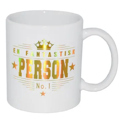 En fantastisk person, mugg