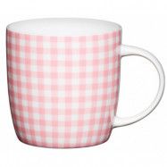 Kitchen Craft Mugg, gingham rosa