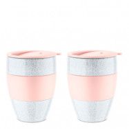 Koziol - Aroma To Go isolerad Mugg med lock 40 cl 2-pack Rosa