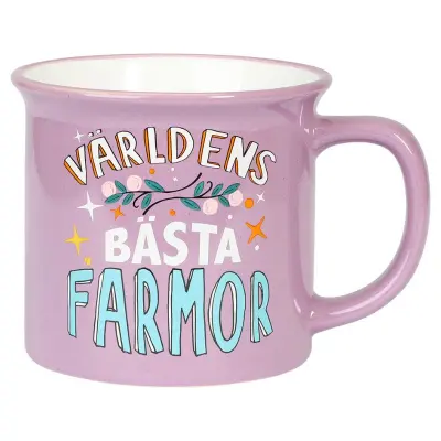 Lila mugg Världens Bästa Farmor