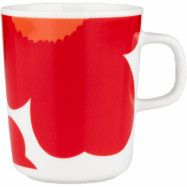 Marimekko ISO Unikko Oiva mugg 2,5 dl, vit/röd