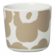 Marimekko - Oiva/Unikko Mugg Utan Öra 20 cl Beige/Vit