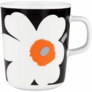 Marimekko Unikko mugg 2,5 dl, svart/orange