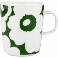 Marimekko Unikko mugg 2,5 dl, vit/grön