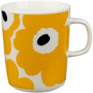 Marimekko Unikko mugg, 2,5 dl, vit/gul/mörkblå