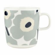 Marimekko Unikko mugg 4 dl, vit/grå/sand/blå