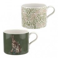 Morris&Co - Pure Morris Mugg 2-pack Forest Hare Grön&Michaelmas Daisy