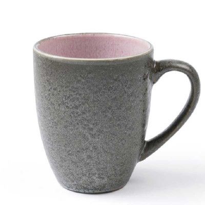 Mugg Ø8 cm, grå/ljusrosa - BITZ