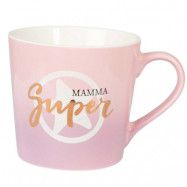 Mugg Super Mamma, ombre rosa och lila