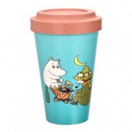 Nordicbuddies - Mumin take away mugg 45 cl Mumintrollet och Snusmumriken camping blå