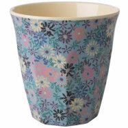 Rice Melaminmugg Medium Two Tone with Small Flower Print