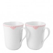 Royal Copenhagen - Coral Lace mugg 33 cl 2-pack vit