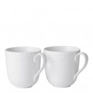 Royal Copenhagen - White Fluted Half Lace Mugg 37 cl 2-pack