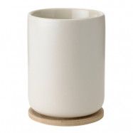 Stelton - Theo termomugg med träbricka 25 cl sand