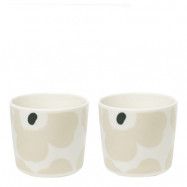 Marimekko - Unikko Mugg 2-pack 20 cl utan öra Beige/Vit