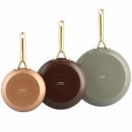 GreenPan Shades stekpanneset 3 delar, copper/chocolate brown/quartz grey