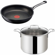 Tefal SS Kastrull 24 cm 6,7 l + Talent Pro Stekpanna 28 cm