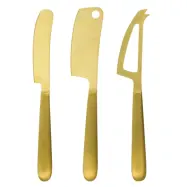 Golden ostkniv 3 st, guld