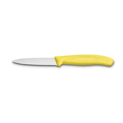 Victorinox Skalkniv 8 cm tandat blad, gul