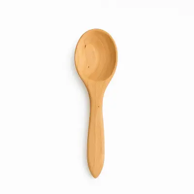 Rundad Träsked i Björk, 22 cm