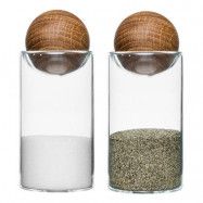 Sagaform - Nature Salt- och Pepparströare Glas/Ek