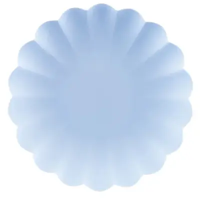 Återanvändbar tallrik, blå, 4-pack - PartyDeco