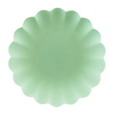 Återanvändbar tallrik, grön, 4-pack - PartyDeco