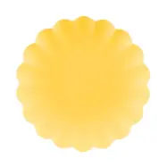Återanvändbar tallrik, gul, 4-pack - PartyDeco