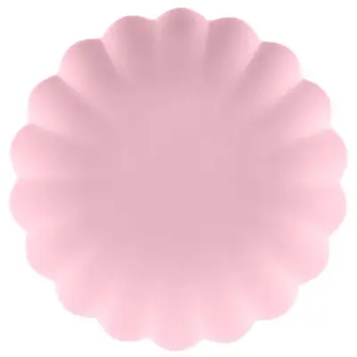 Återanvändbar tallrik, rosa, 4-pack - PartyDeco