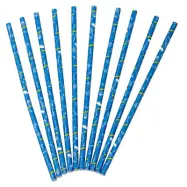 Blå papperssugrör student, 24-pack