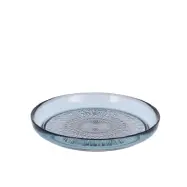 Kusintha blå tallrik i glas, 18 cm - BITZ