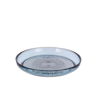 Kusintha blå tallrik i glas, 18 cm - BITZ