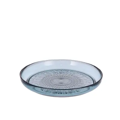 Kusintha blå tallrik i glas, 18 cm - BITZ