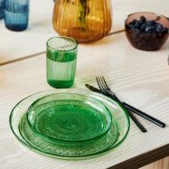 Kusintha grön tallrik i glas, 25 cm - BITZ