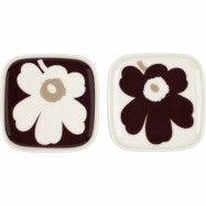 Marimekko Oiva Unikko tallrik, 10x10 cm, 2-pack