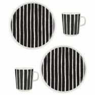 Marimekko Piccolo frukostset 4 delar, vit/svart