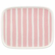 Marimekko Piccolo talrik 15x12 cm, vit/rosa