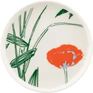 Marimekko Puutarhakutsut tallrik 13,5 cm, vit/grön/orange