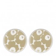 Marimekko - Unikko Kopp och Tallrik Set 2-pack Beige/Vit