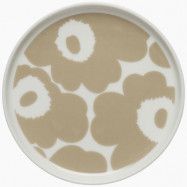 Marimekko Unikko tallrik, 13,5 cm, vit/beige