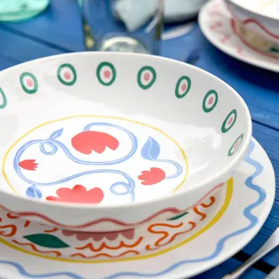 Sallads-&pastatallrik med motiv - Costa Nova