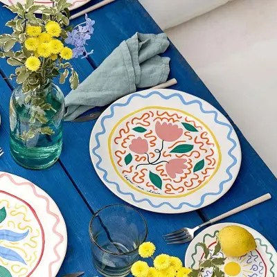 Tallrik Ø27 cm med blommotiv - Costa Nova