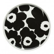 Marimekko - Unikko Tallrik 20 cm Svart/Vit