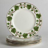 Vintage - SÅLD Assietter"Imperial Ivy"Staffordshire 6 st