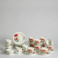 Vintage - SÅLD Kaffeservis"Duchess Poppies"36 delar