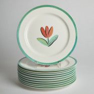 Vintage - SÅLD Tallrikar 11 st"Tulipa"27 cm